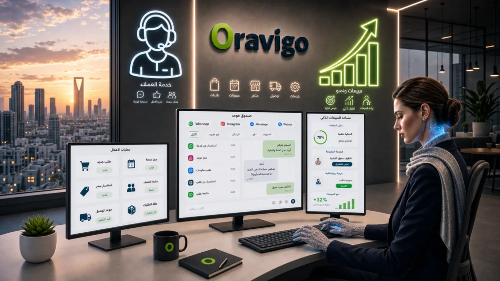 موظف الذكاء الاصطناعي Oravigo-4 للأنشطة التجارية والخدمية